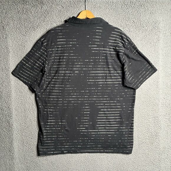 Vtg Y2K Cyber All Over Print Cross Graphic Short Sleeve Men's Polo Shirt XL Goth - Picture 4 of 9